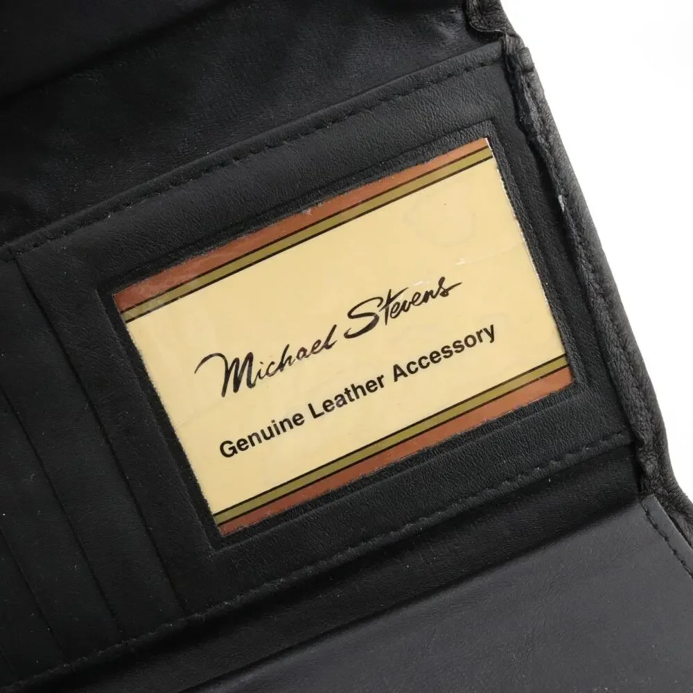 Michael Stevens Leather Wallet Women Trifold Multicolor Striped Clutch ID Cards